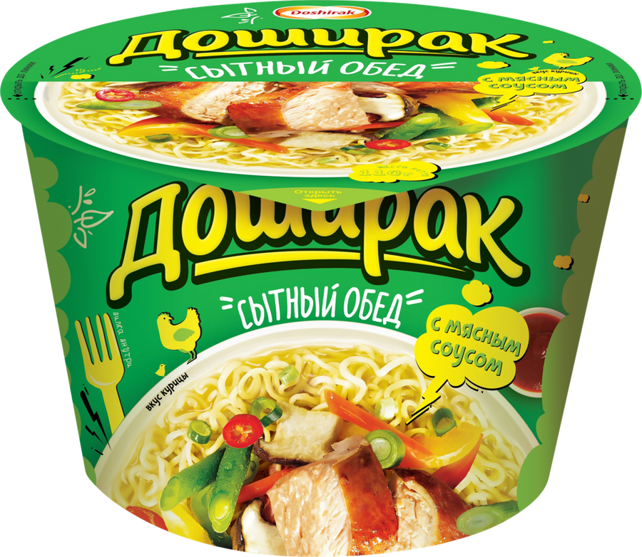 Лапша ДОШИРАК Сытный обед со вкусом курицы, 110г, предпросмотр