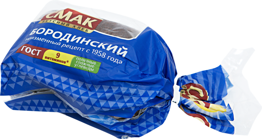 Хлеб СМАК Бородинский в нарезке, 350г, предпросмотр