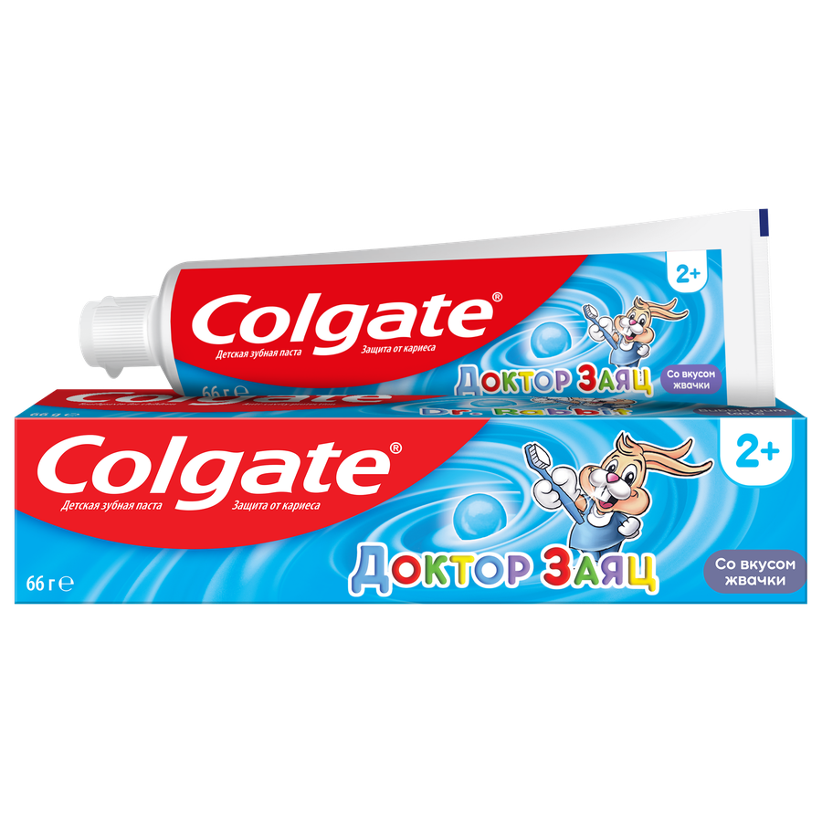 Зубная паста детская COLGATE Доктор Заяц со вкусом клубники, защита от кариеса с фторидом, с 2 лет, 50мл, превью