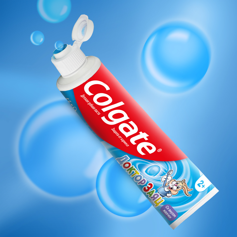 Зубная паста детская COLGATE Доктор Заяц со вкусом клубники, защита от кариеса с фторидом, с 2 лет, 50мл, превью