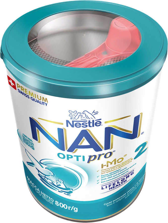 Смесь молочная для роста, иммунитета и развития мозга NAN 2 Optipro, с 6 месяцев, 800г, предпросмотр