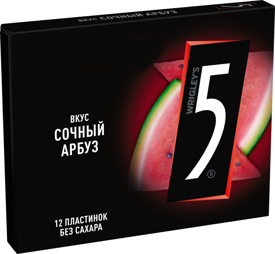 Жевательная резинка FIVE Сочный арбуз без сахара, 31,2г, предпросмотр