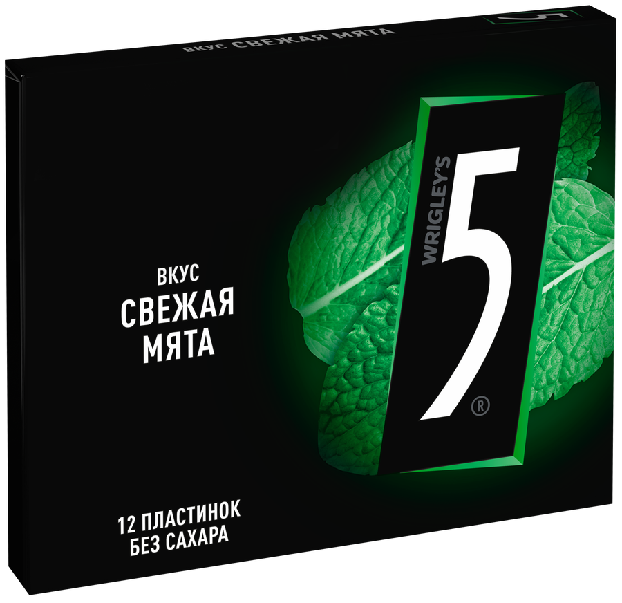 Жевательная резинка FIVE Свежая мята без сахара, 31,2г, предпросмотр
