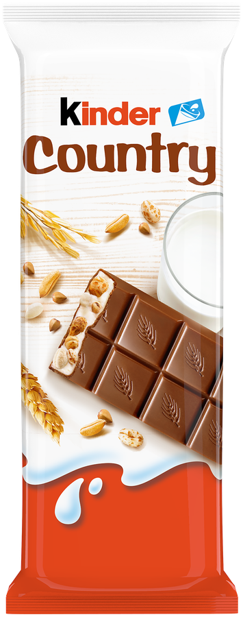 Шоколад KINDER Chocolate Country с молочно-злаковой начинкой, 23,5г, превью