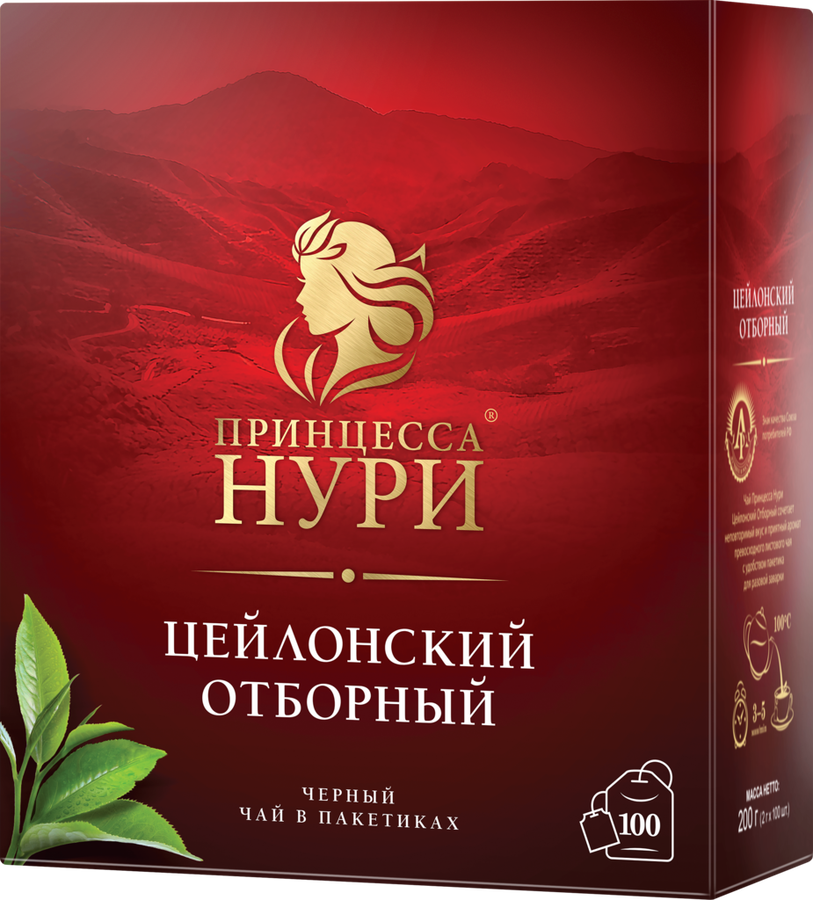 Чай черный ПРИНЦЕССА НУРИ Отборный, 100пак, превью