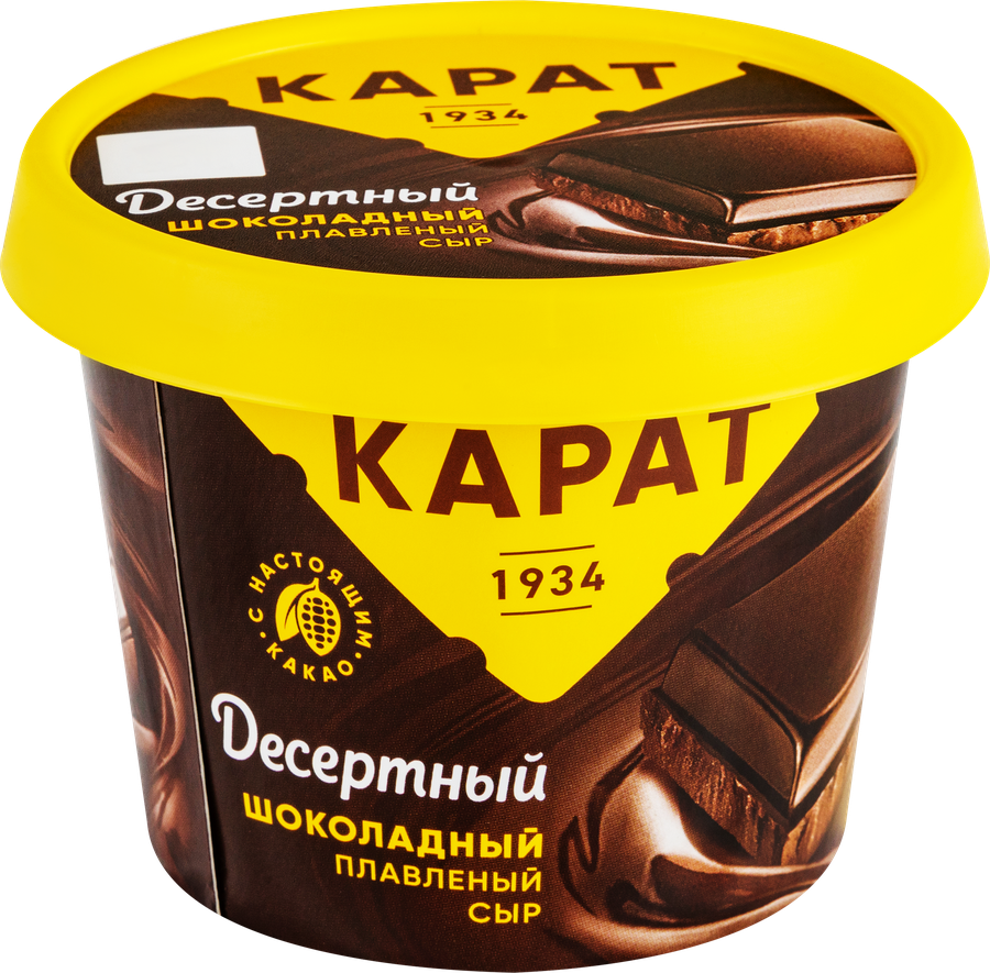 Сыр плавленый КАРАТ Шоколадный Десертный 30%, без змж, 230г, предпросмотр