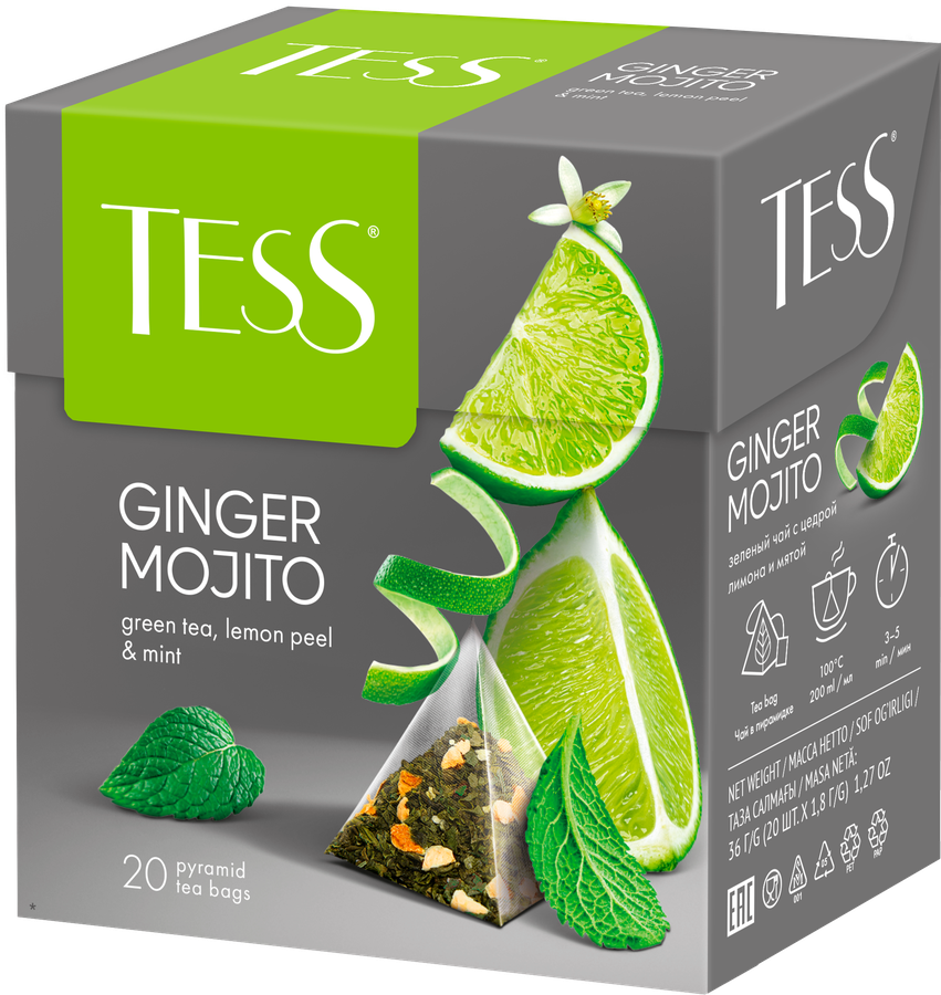 Чай зеленый TESS Джинджер Мохито, 20пир, предпросмотр