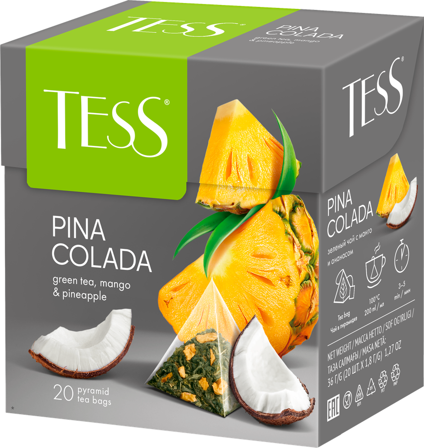 Чай зеленый TESS Pina Coladа, 20пир, превью