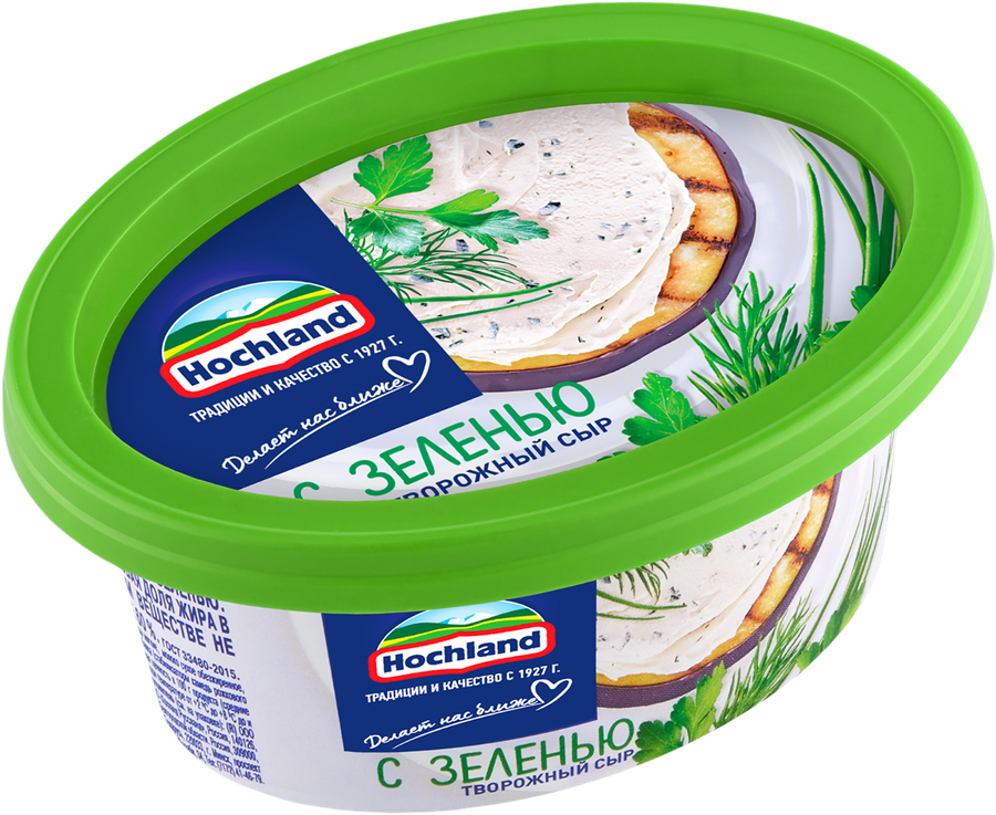Сыр творожный HOCHLAND с зеленью 60%, без змж, 140г, превью