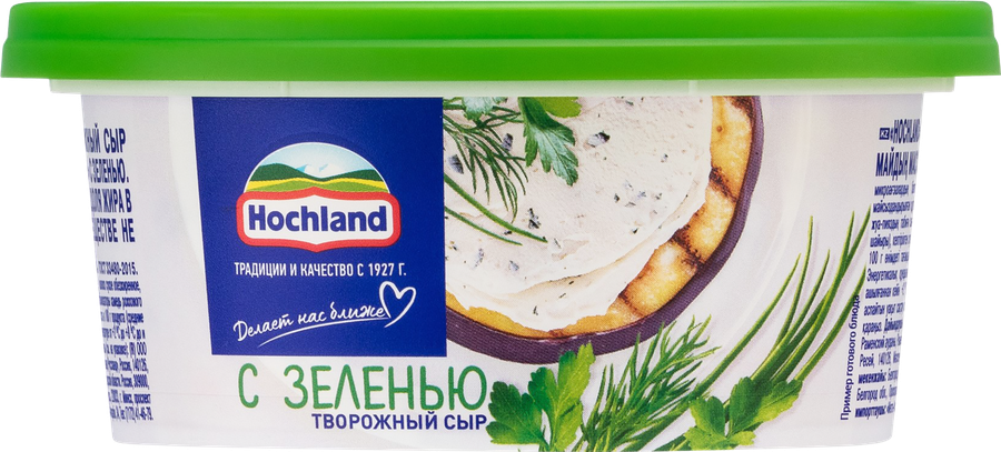 Сыр творожный HOCHLAND с зеленью 60%, без змж, 140г, превью