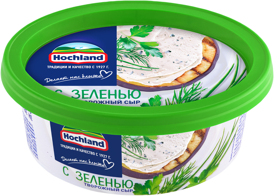 Сыр творожный HOCHLAND с зеленью 60%, без змж, 140г, предпросмотр