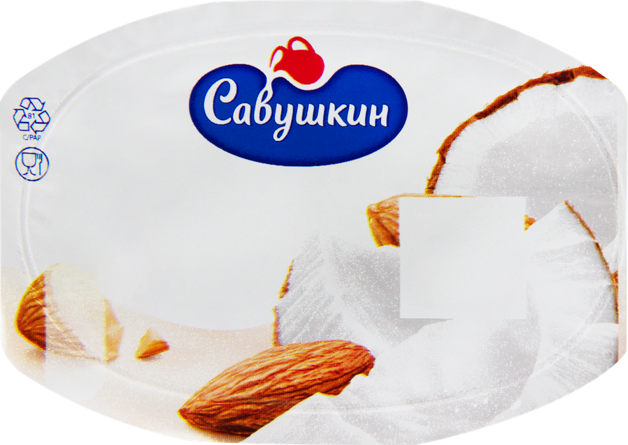 Творожок САВУШКИН Кокос, миндаль 3,5%, без змж, 120г, предпросмотр