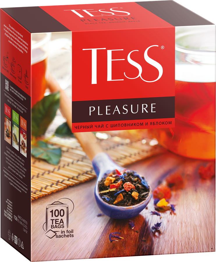 Чай черный TESS Pleasure с добавками, 100пак, превью