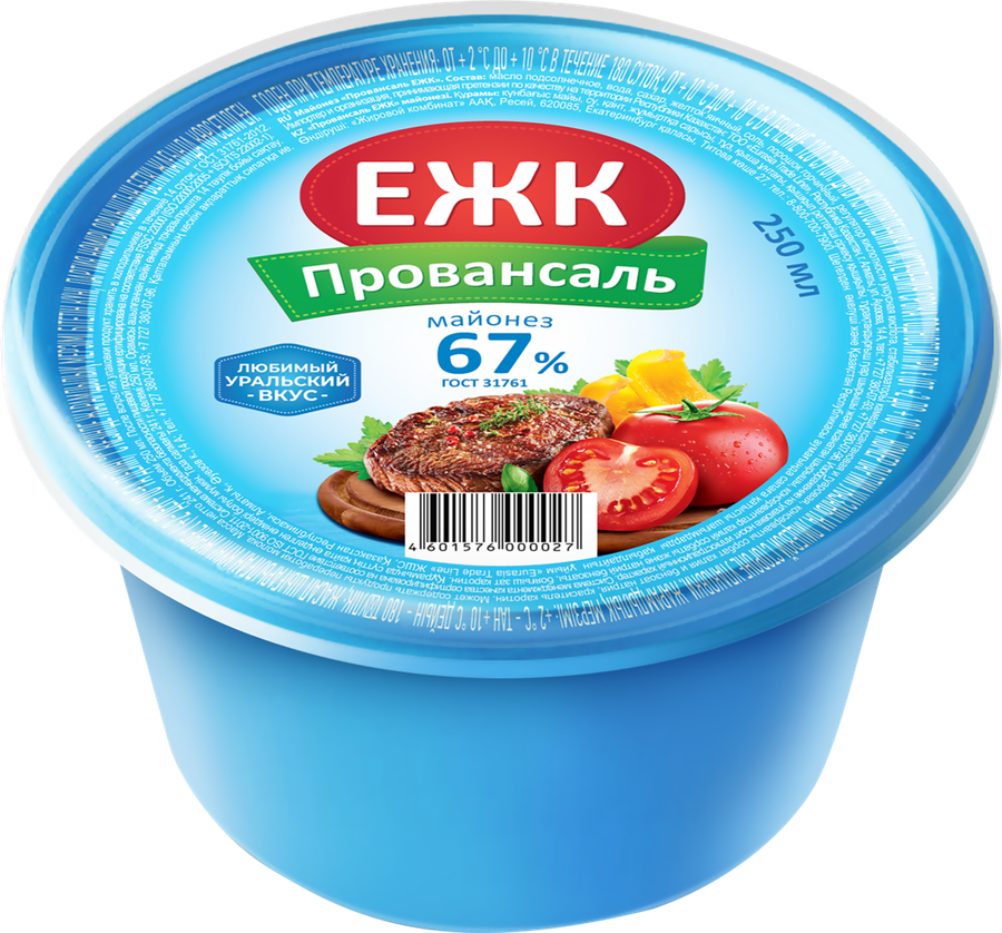 Майонез ЕЖК Провансаль 67%, 250мл, предпросмотр