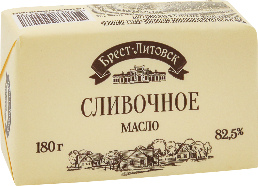 Масло сливочное БРЕСТ-ЛИТОВСК 82,5%, без змж, 180г, превью
