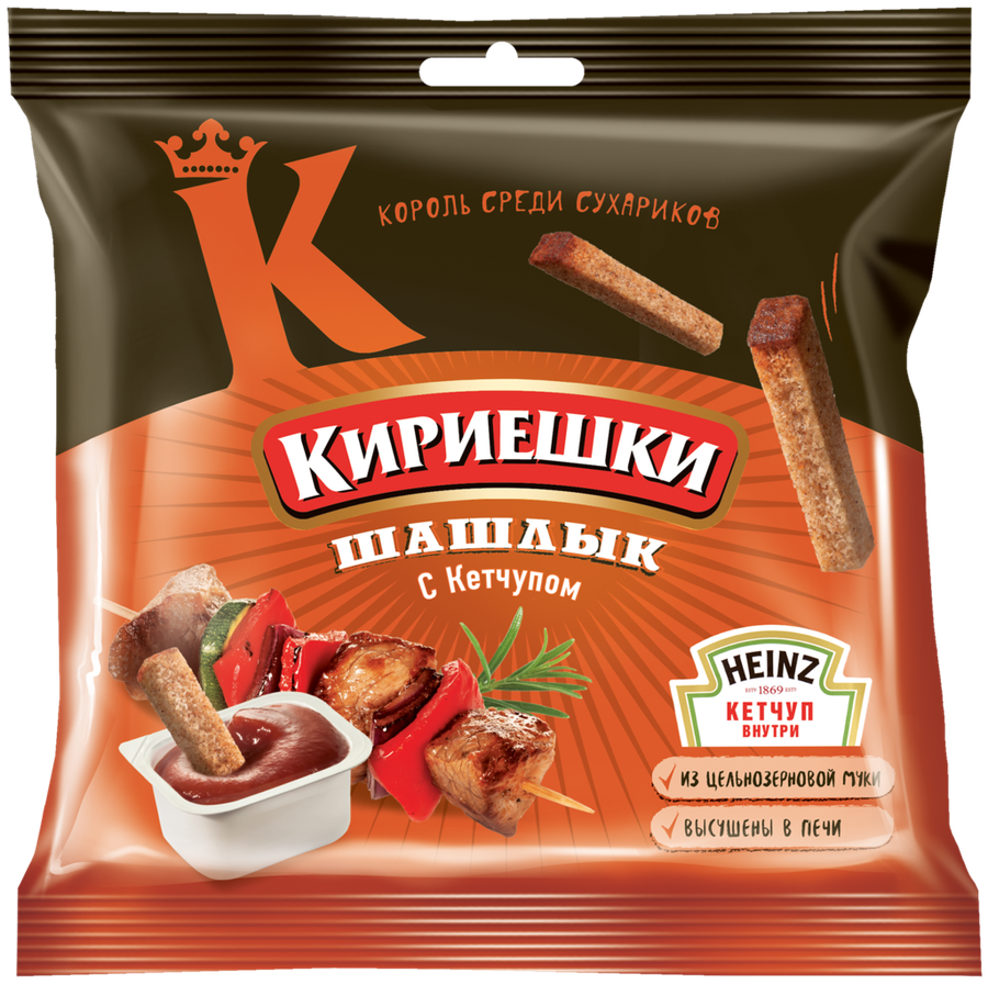 Сухарики ржаные КИРИЕШКИ Шашлык с кетчупом, 85г, превью