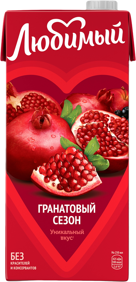 Напиток сокосодержащий&nbsp;ЛЮБИМЫЙ Гранатовый сезон осветленный, 0.95л, предпросмотр