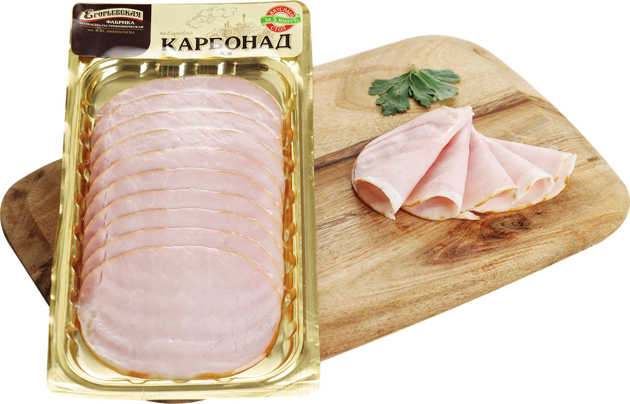 Карбонад копчено-вареный КФ ЕГОРЬЕВСКАЯ По-Егорьевски, нарезка, 115г, предпросмотр