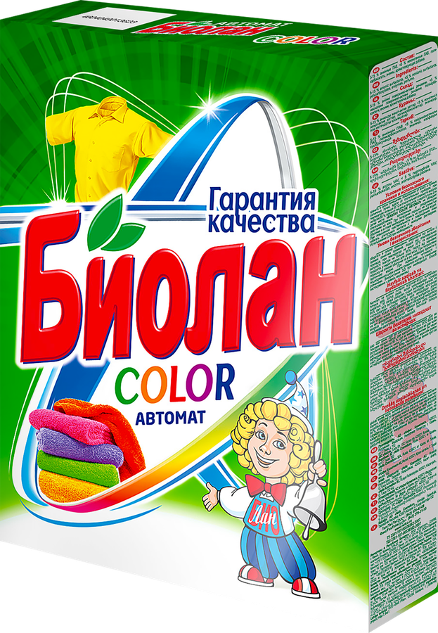 Средство для стирки цветного белья БИОЛАН Color синтетическое автомат, 350г, предпросмотр