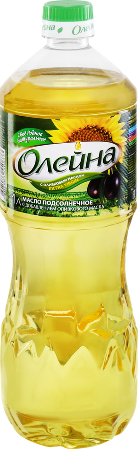 Масло растительное ОЛЕЙНА подсолнечное и оливковое рафинированное первый сорт, 1л, предпросмотр