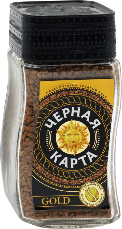 Кофе растворимый ЧЕРНАЯ КАРТА Gold, ст/б, 95г, превью