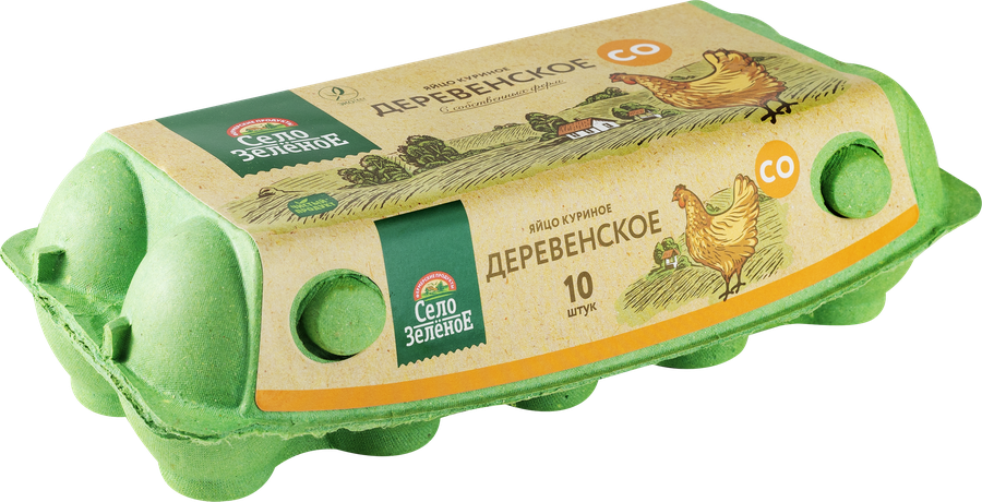 Яйцо куриное СЕЛО ЗЕЛЁНОЕ деревенское СО, 10шт, предпросмотр