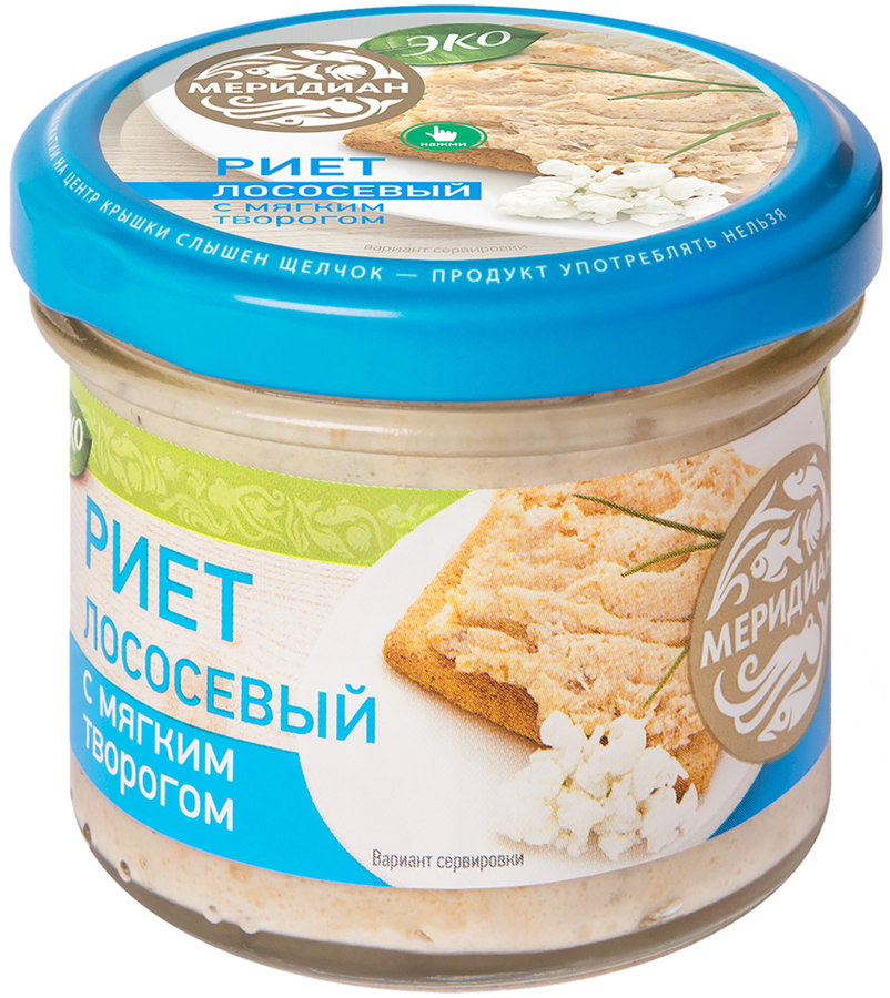 Риет МЕРИДИАН из лосося с мягким творогом, 100г, превью
