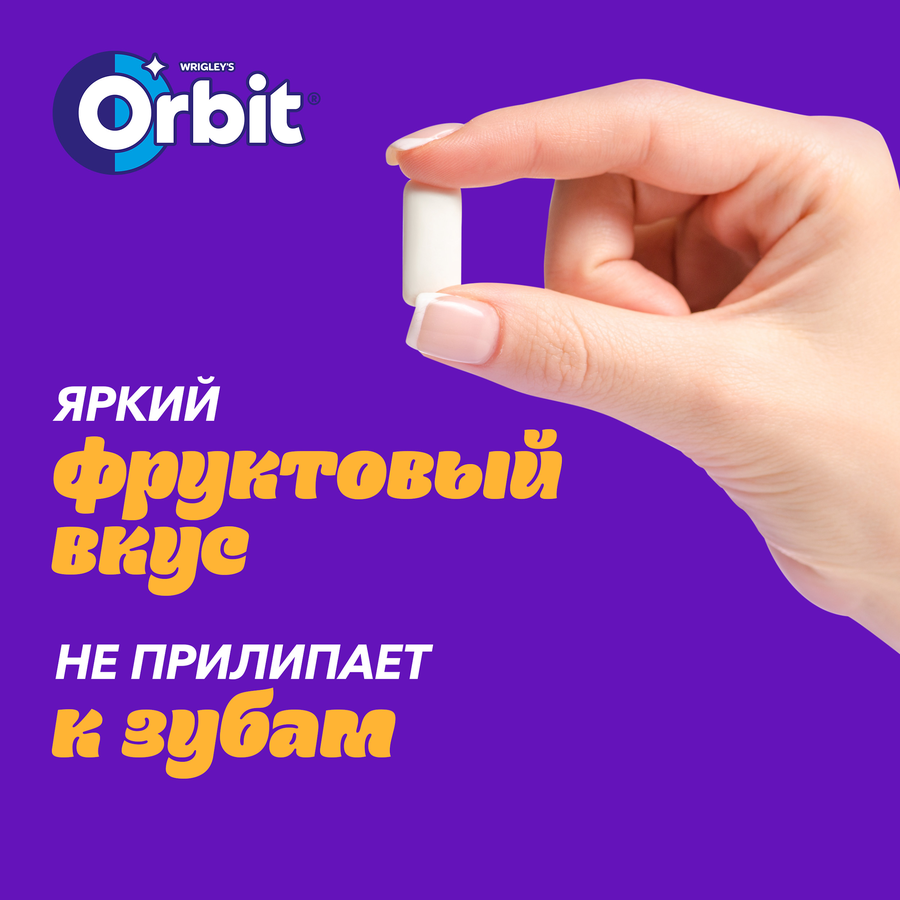Жевательная резинка ORBIT Клубника банан XXL, 20,4г, предпросмотр