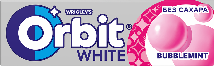 Жевательная резинка ORBIT Белоснежный Bubblemint, 13,6г, превью
