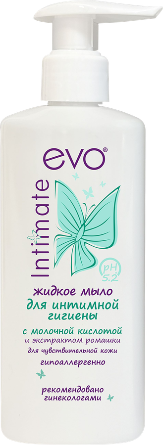 Жидкое мыло для интимной гигиены EVO для чувствительной кожи, 200мл, предпросмотр