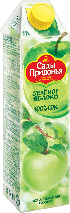 Сок САДЫ ПРИДОНЬЯ Зеленое яблоко осветленный восстановленный, 1л, превью