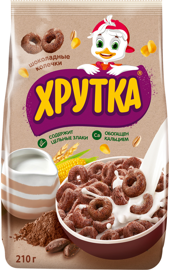 Готовый завтрак ХРУТКА Шоколадные колечки, 210г, превью