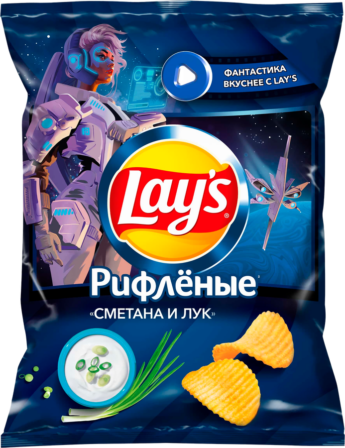Чипсы картофельные LAY'S Сметана и лук, 225г, превью