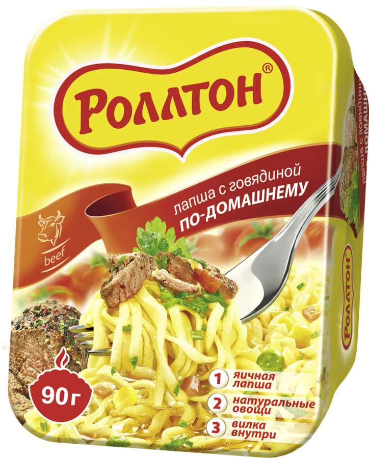 Лапша РОЛЛТОН с говядиной По-домашнему, 90г, превью