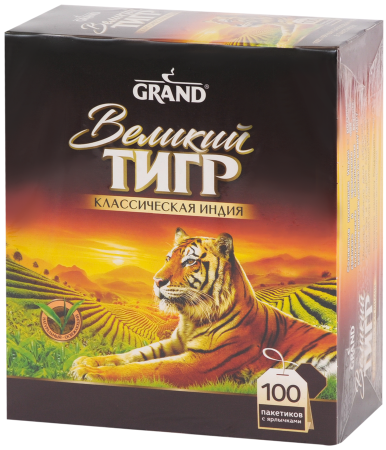 Чай черный GRAND Великий Тигр Индийский байховый, 100пак, превью