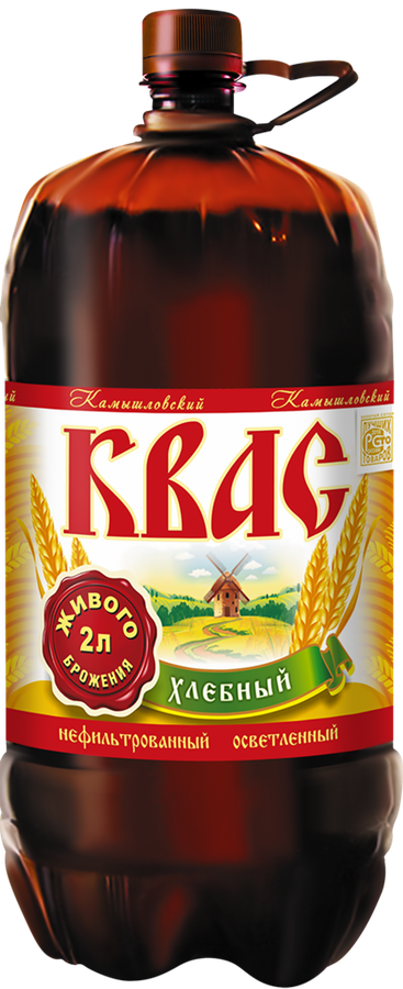 Квас КАМЫШЛОВСКИЙ Хлебный нефильтрованный осветленный, 2000мл, предпросмотр