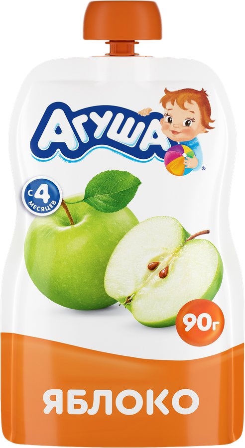 Пюре фруктовое АГУША Яблоко, с 4 месяцев, 90г, превью