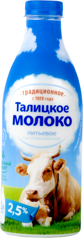 Молоко пастеризованное ТАЛИЦКОЕ Традиционное 2,5% ГОСТ, без змж, 1000мл, превью