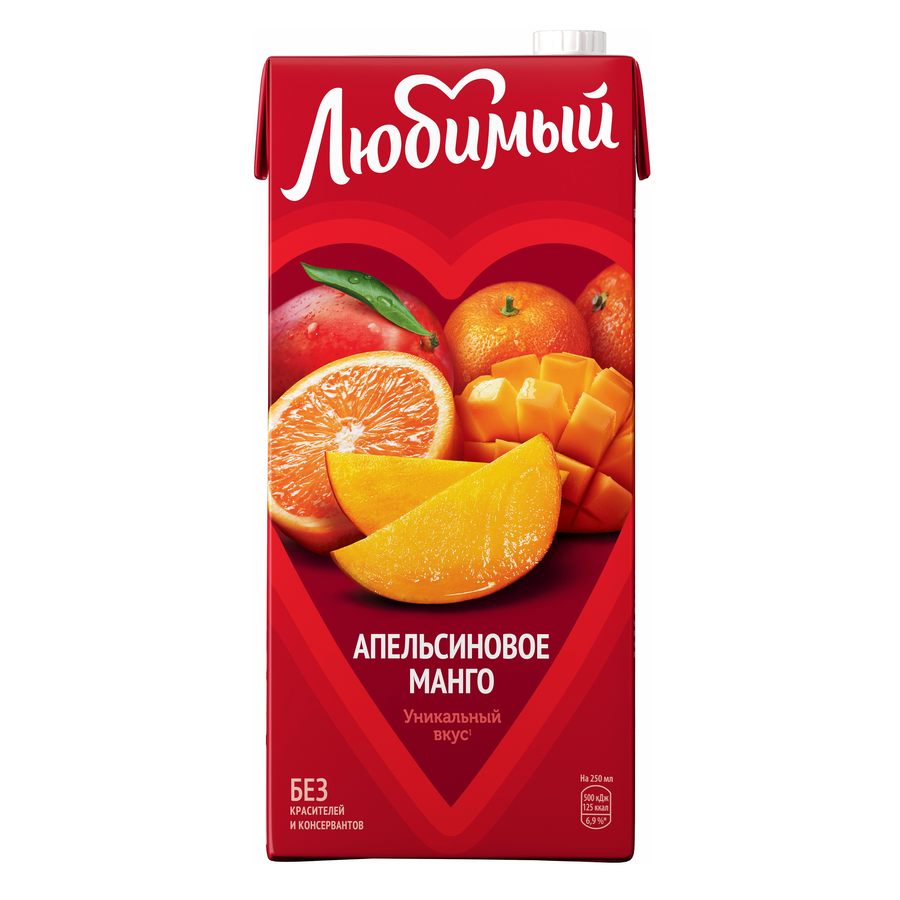Напиток сокосодержащий ЛЮБИМЫЙ Апельсиновое манго с мякотью, 1.93л, превью