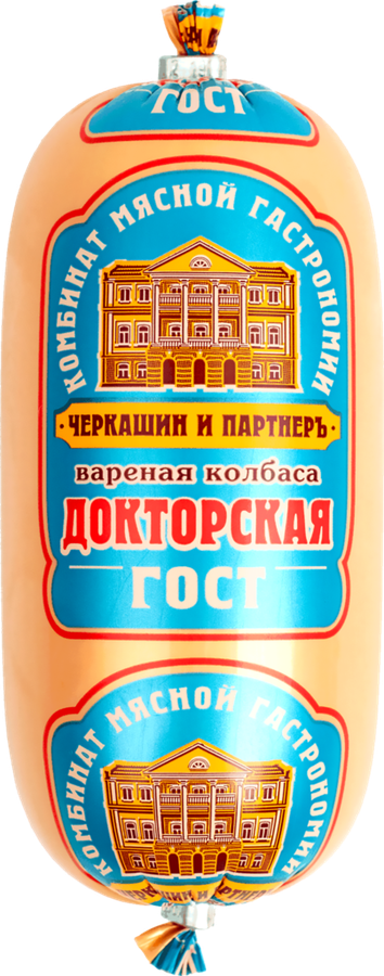 Колбаса вареная ЧЕРКАШИН И ПАРТНЕРЪ Докторская, категория А, ГОСТ, 350г, предпросмотр