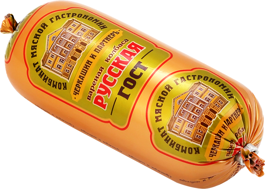 Колбаса вареная ЧЕРКАШИН И ПАРТНЕРЪ Русская, категория Б, ГОСТ, 350г, предпросмотр