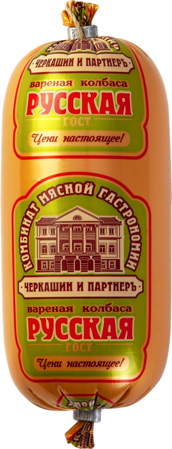 Колбаса вареная ЧЕРКАШИН И ПАРТНЕРЪ Русская, категория Б, ГОСТ, 350г, предпросмотр