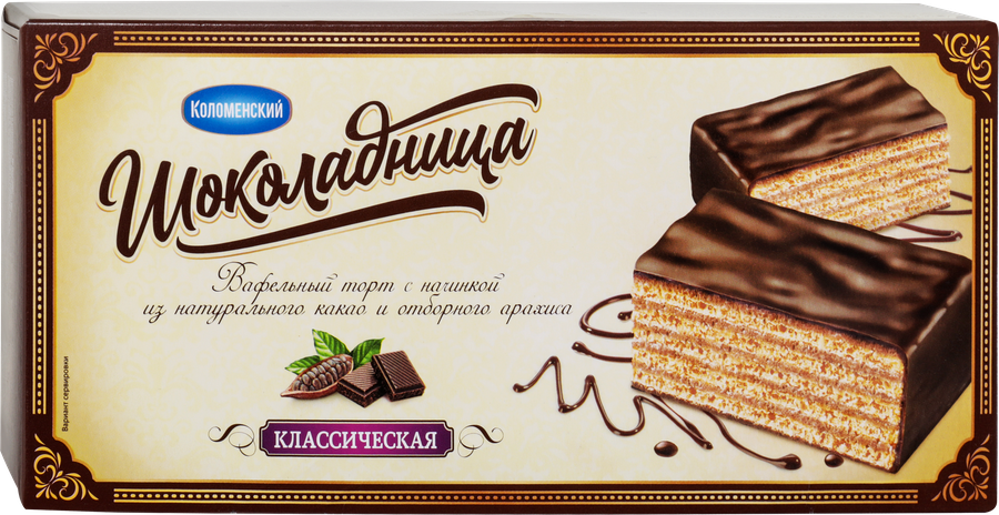Торт вафельный ШОКОЛАДНИЦА Классический в глазури, 240г, превью