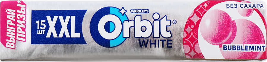 Жевательная резинка ORBIT White XXL Bubblemint без сахара, 20,4г, превью