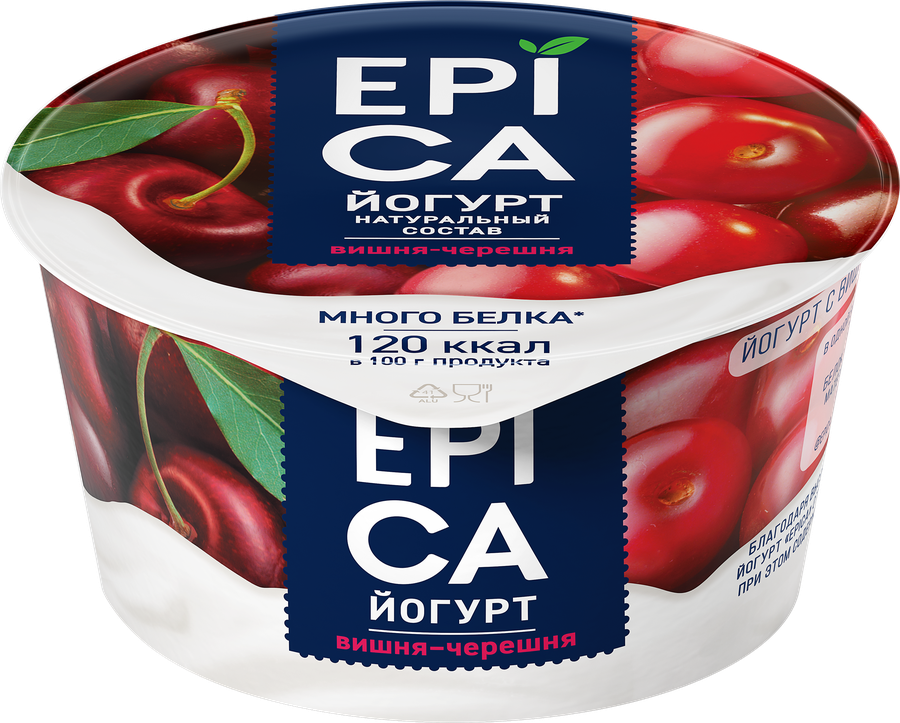 Йогурт EPICA с вишней и черешней 4,8%, без змж, 130г, превью