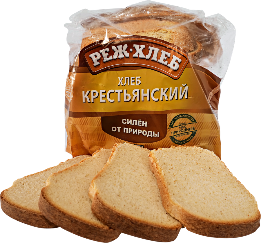 Хлеб РЕЖ-ХЛЕБ Крестьянский формовой 1-й сорт в нарезке, 500г, превью