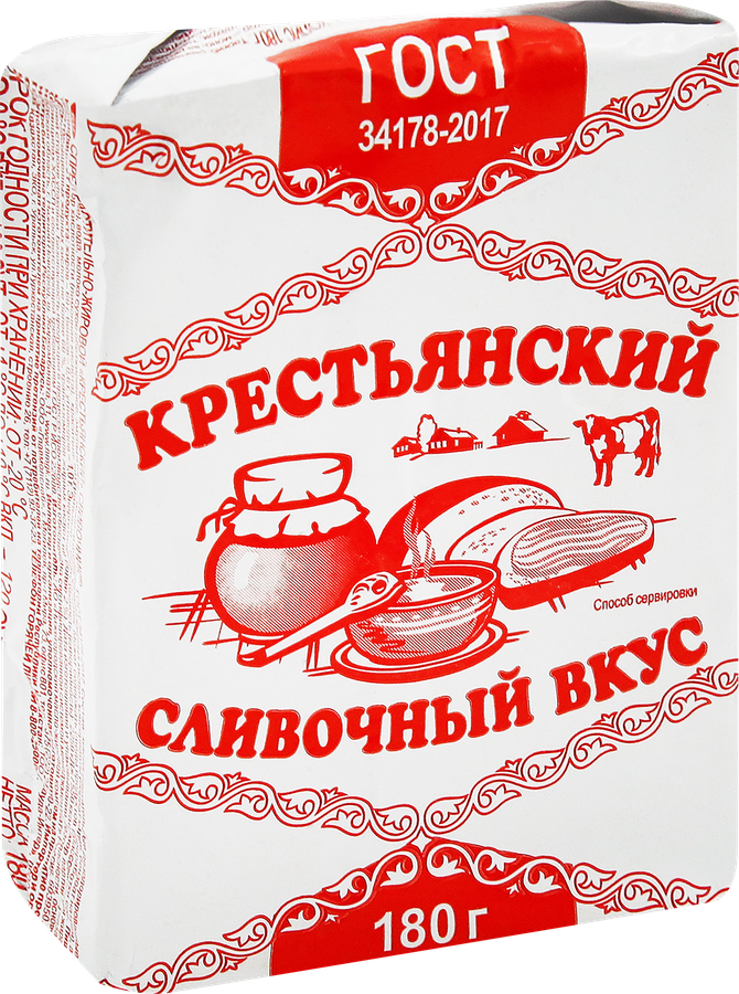 Спред растительно-жировой КРЕСТЬЯНСКИЙ Сливочник 60%, 180г, превью