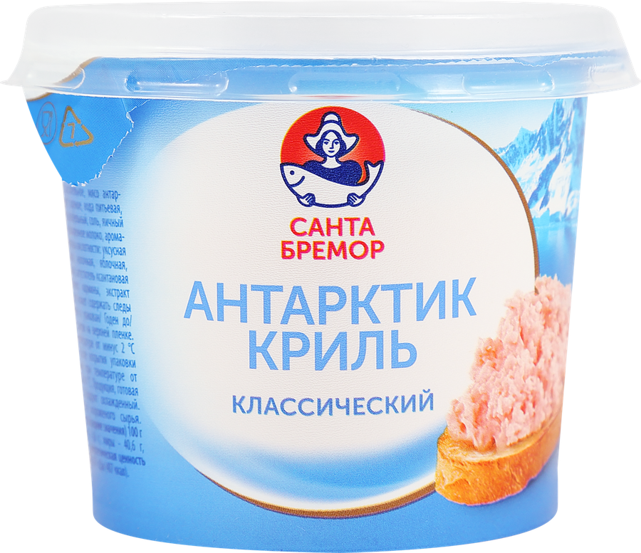 Крем-паста из&nbsp;морепродуктов САНТА БРЕМОР Антарктик-Криль&nbsp;классический, 150г, предпросмотр
