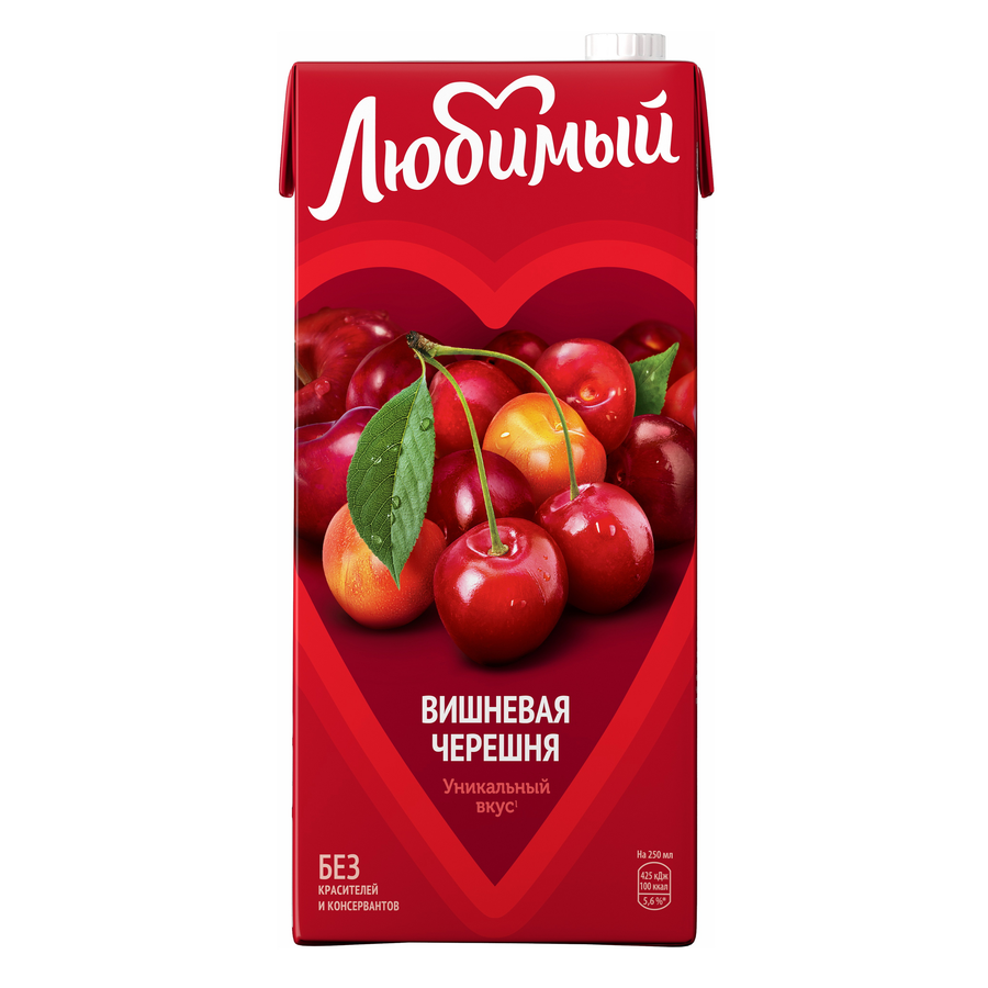 Напиток сокосодержащий ЛЮБИМЫЙ Яблоко, вишня, черешня, 1.93л, превью