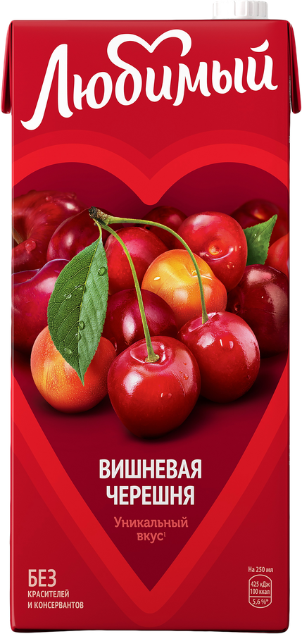 Напиток сокосодержащий ЛЮБИМЫЙ Яблоко, вишня, черешня, 1.93л, превью